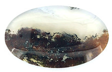 28.8ct Natural Moss Agate Oval Cabochon Scenic Landscape Loose a409