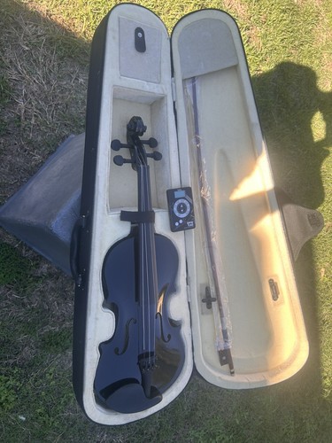 Black 4/4MV300 Solid Wood Satin Antique Violin - Picture 1 of 6