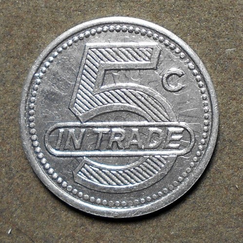 Kiowa, Colo., J & M Café 5c In Trade. Aluminum, 22mm - Picture 2 of 2