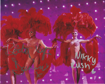 Betty Legs Diamond & Nikky Rush Signed 8x10 Photo ~ Funny Girls Blackpool Drag ~