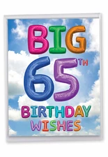 65th Birthday Card (8.5 x 11 Inch) - Bday Milestone J9401MBG-US