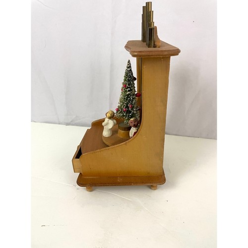 VTG Enesco Rotating Christmas Angels SILENT NIGHT Wooden Display with Drawer - Picture 10 of 12