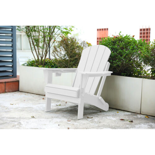 HDPE Folding Adirondack Chair with Dual Cup Holder Composite Adirondack Chair