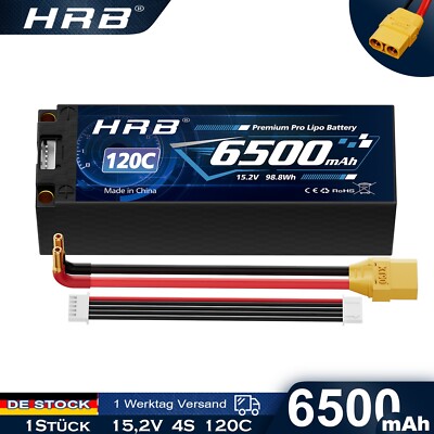 HRB 15,2V 4S 6500mAh HV LiPo Batterie XT90 für RC Auto Lkw Rennwagen Buggy