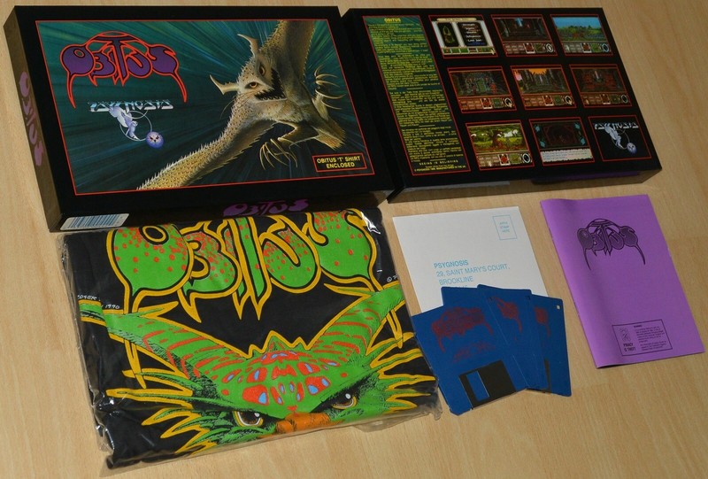 OBITUS + ORIGINAL T-SHIRT by Psygnosis ~ Commodore Amiga ~ LARGE boxed ~ english