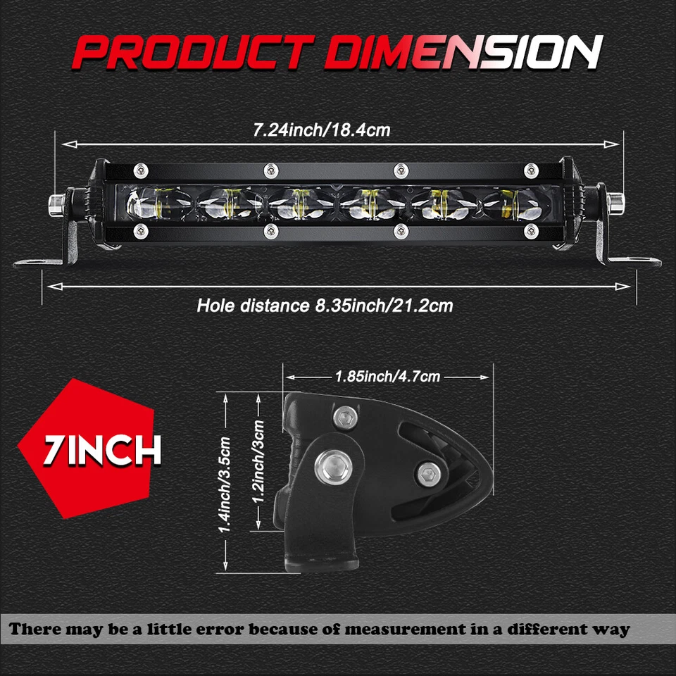 For Can-Am Maverick X3 Roof Strobe 50inch +7" LED Light Bar +4" Pods + Wires Kit - Image 3 of 4