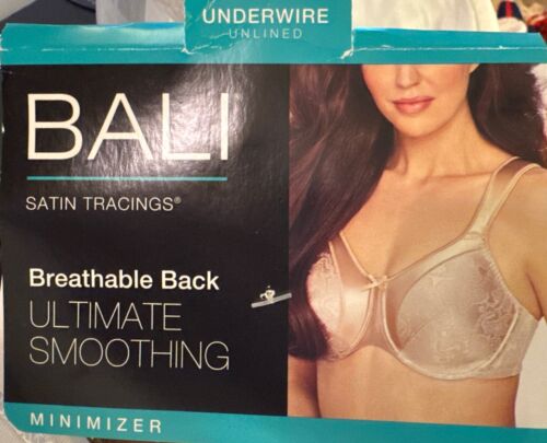 Bali Satin Tracings Minimizer Ultimate SmoothingUnderwire Bra 3562 White 40D NWT