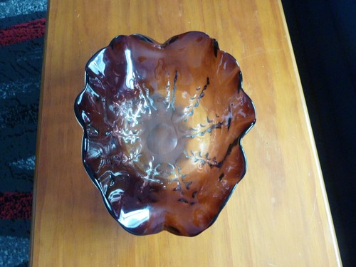 Shell Shaped Hand Blown Glass Centerpiece/Bowl Heavy 40 x 27 x 16cm Great GIFT! - Picture 2 of 6