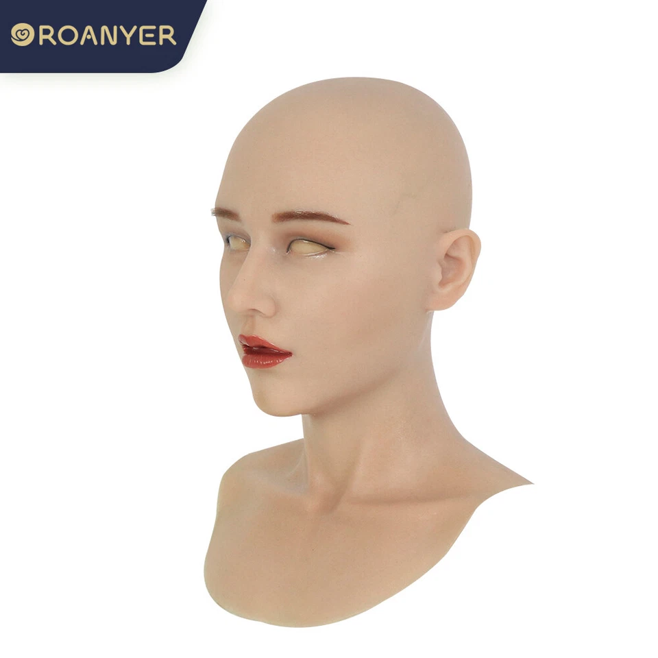 Roanyer Silikon Realistische Maske Mai Mit Hals für Crossdresser Halloween Cos - Bild 4 von 4