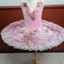 Girls Kid Professional Ballet Stage Swan Lake Ballerina Dance Costume Tutu Dress