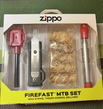 Zippo Mag Strike Fire Starter with Tinder Shreds & Bellows, 40900, New In Box