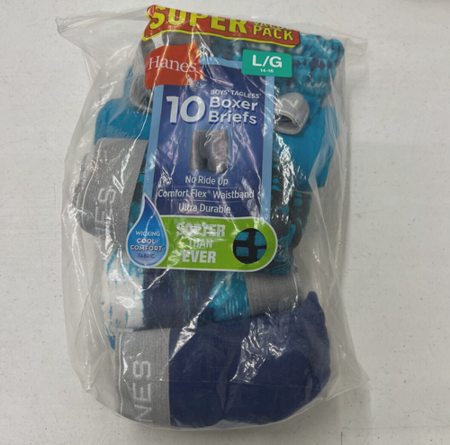 Hanes Boys Cotton Boxer Briefs, 5 Pack, Assorted Colors, XL (14-16) - 第 1/3 張圖片
