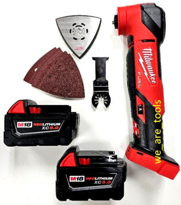 Milwaukee M18 Fuel 2836-20 Multi Tool, (2) 5.0 AH Battery XC Red Oscillating 18V