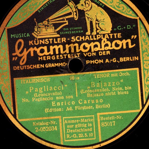 3x ENRICO CARUSO auf "Künstler-Schallplatte" Schellackplatten 78rpm GS077 - Bild 3 von 7