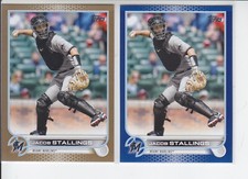 (2) 2022 Topps Update Jacob Stallings Royal Blue + Gold /2022 Marlins #US175
