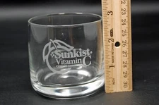 Vintage Sunkist Growers Vitamin C Citrus Complex Drinking Glass Advertising Logo