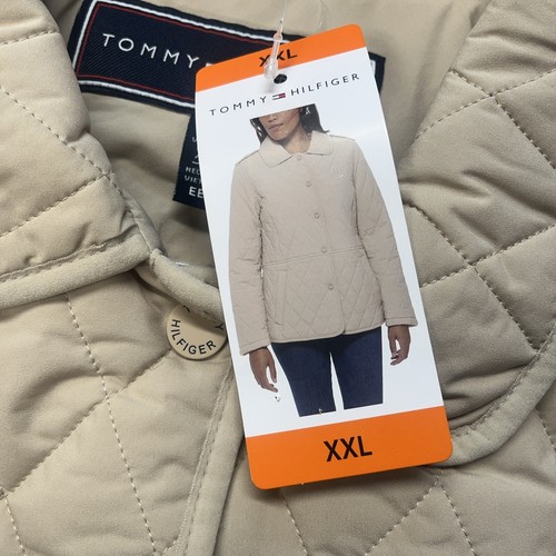 Tommy Hilfiger Ladies Women's Quilted Jacket BEIGE 2XL XXL - Picture 13 of 14