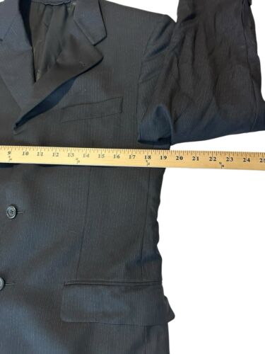 Burberry London 100% Wool Suit Blazer Men 40R Black Inner Pockets #UV2-3 - Picture 3 of 9