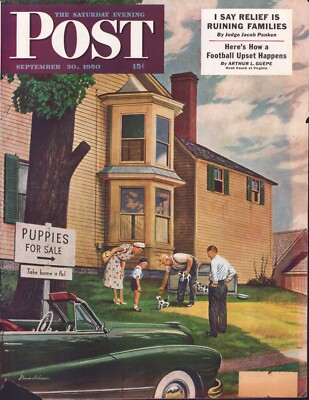 1950 SEPT 30 Choosing a Puppy SATURDAY EVENING POST COVER ONLY #3 Stevan Dohanos
