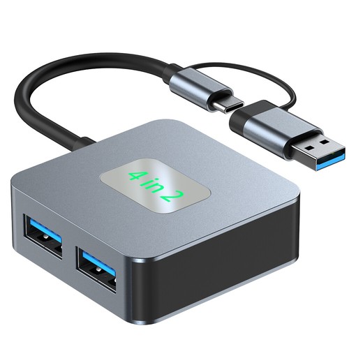 4 in 2 USB-C USB-A Multiport Adapter Laptop Docking Station 10 Gb/s fr Notebook - 第 7/21 張圖片