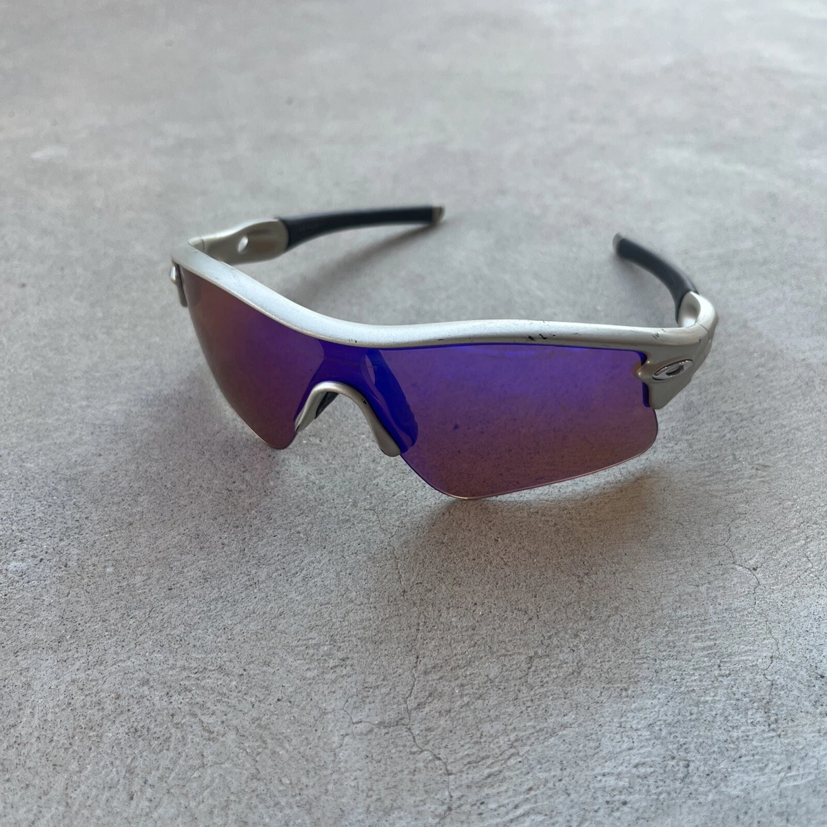 Vintage Oakley Radar Pink Purple Lens Gray Black Frame Sunglasses Made in USA