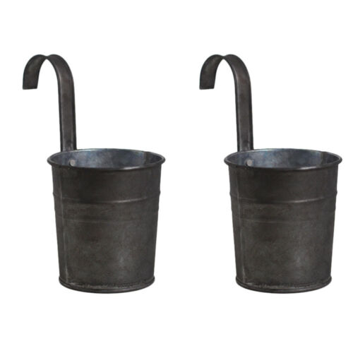 2 Pcs Plant Pots Metal Container Retro Flower Bucket Iron Flowerpot