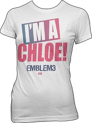 Official Emblem3 I'm A Chloe Juniors T Shirt - Reggae Pop Band Music Wesley Drew