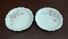 2  Homer Laughlin RARE Virginia Rose Saucers 6"