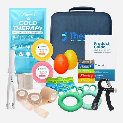 Hand Therapy Kit with Grip Strengthener & Exercise Balls for Arthritis Relief
