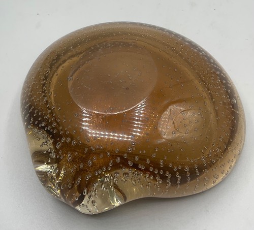 MURANO BULLICANTE GOLD FLAKE SHELL BOWL/ASHTRAY - Picture 6 of 7