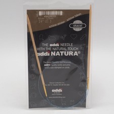 Addi Knitting Needle Circular Natura Bamboo Blue Cord 24" US Size 3