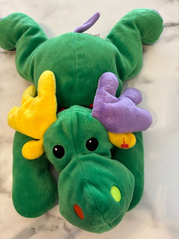 🫎 Ty Pillow Pals Green Moose “Antlers” 1999 Plush – No Tag 🧸