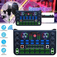 Live Sound Card & Audio Interface With DJ Mixer Effects Voice Changer Bluetooth