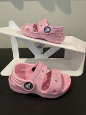 Crocs Classic Glitter Sandal Clog Kid Flamingo Pink Infant Baby Toddler Sz 6C