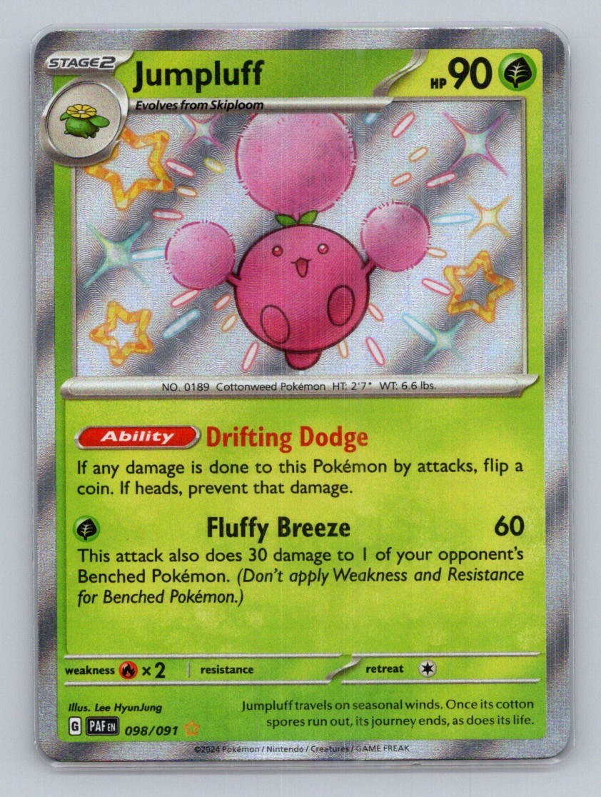 Jumpluff 098/091 Shiny Rare SV: Paldean Fates NM Pokemon