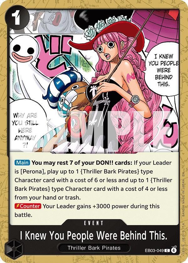 One Piece - I Knew You People Were Behind This. - Heroines Edition EB03-049 - NM