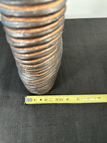 Halvorsen Studio Art Pottery Vase 1992 Sgraffito Ribbed Black Clay 9” Signed - Picture 10 of 14