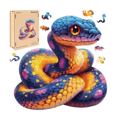 Reouinty Wooden Puzzle for Adults 500 Pieces, 3D Visual Effect Snak... Fast Ship