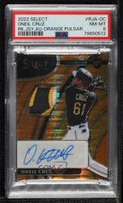 2022 Select Rookie Jersey Orange Pulsar Prizm 19/20 Oneil Cruz PSA 8 Auto v9t