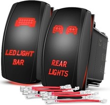2 Pack Rear Lights Rocker Switch Led Light Bar Rocker Switch 5Pin Laser On Off S
