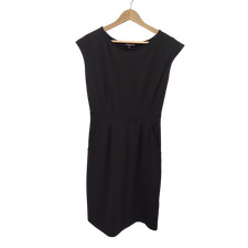 Quince Women Ultra-Stretch Ponte Cap Sleeve Midi Dress Black S