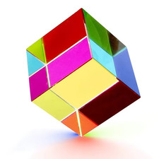 20mm Optical Prism Cube Hexahedral Crystal 3D Color Photography Science Toy Mini
