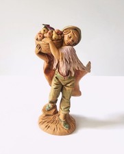 Vintage Fontanini Nativity 5 Inch Figure Seth Boy w Basket of Fruit 1987 Italy