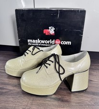 70er Plateau Schuhe Herren - Silber  Gr. 42-43