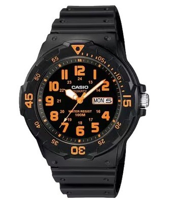 Casio Men s Black and Orange Analog Sport Watch - MRW-200H-4BV