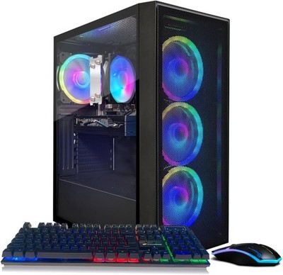 STGAubron Gaming PC Desktop,Core i7 8th Gen up to 4.1GHz,RX 590 8G,16G,512G,W11H