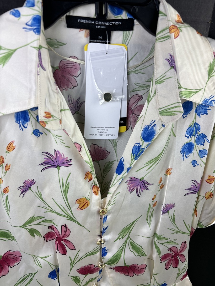 french connection floral shirt dress French Connection Adalina Eco Delphine Drape Shirt Dress
