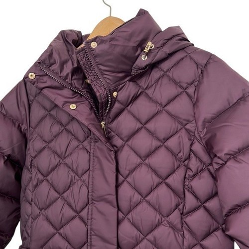 Liz Claiborne gefütterter Mantel Damengröße Small lila durchgehender Reißverschluss Kapuze Polyester - Bild 7 von 14