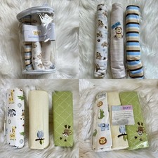 Luvable Friends  Just Born Receiving Blankets Cotton Flannel Animals
