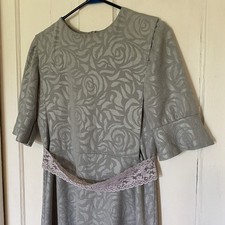 Amish Mennonite Cape Dress 36” Bust/28” Waist Modest Handmade Zip Stretchy Gray